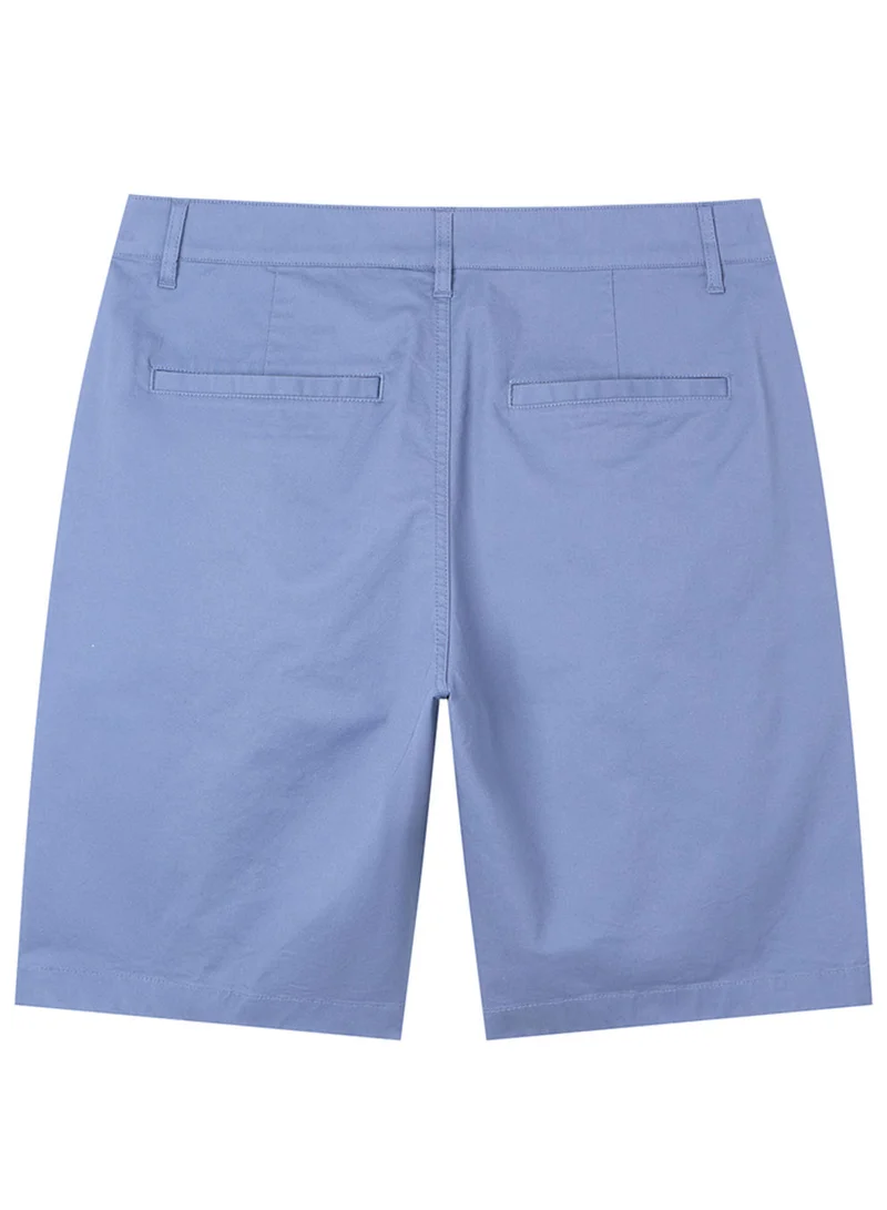 جيوردانو Men’s Slim Twill Bermuda Shorts with Stretch Waist